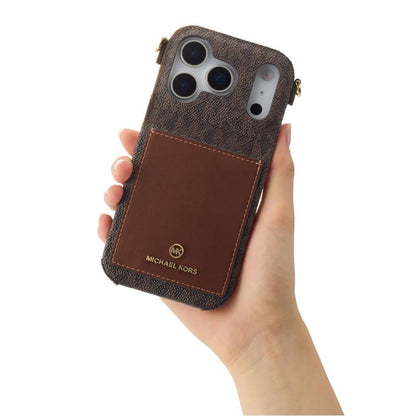 Luxury MK Wrap Case Pocket with Strap for iPhone 13-18 Pro & Pro Max