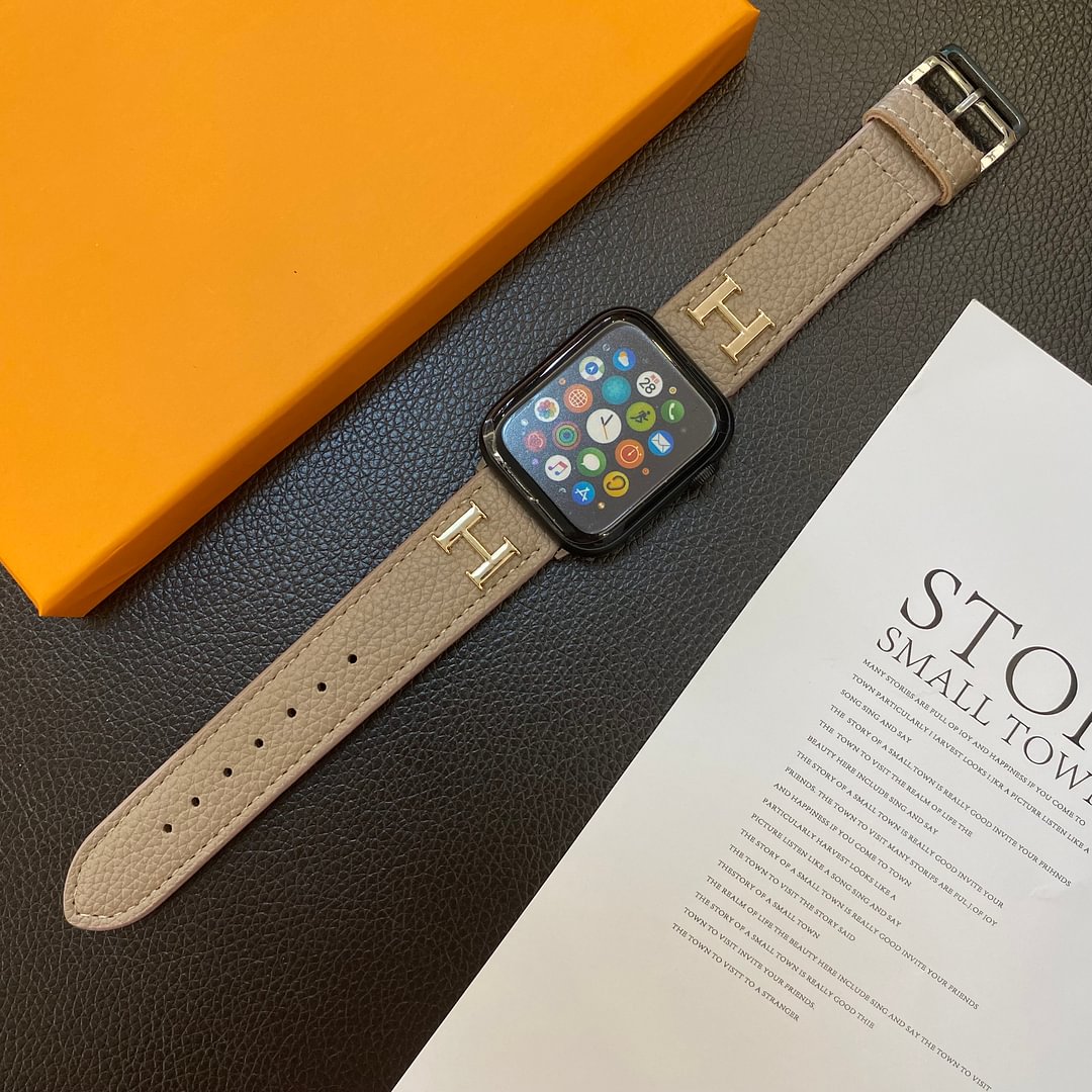 Genuine Pattern Leather Apple Watch Strap Roxy New