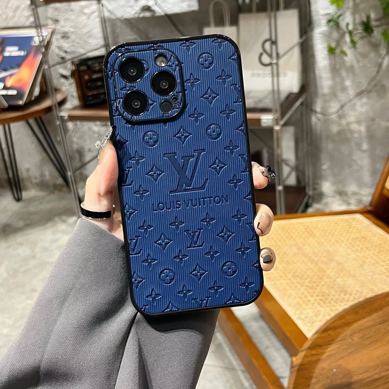 3D Monogram Embossed Leather  Case for iPhone theroxymob