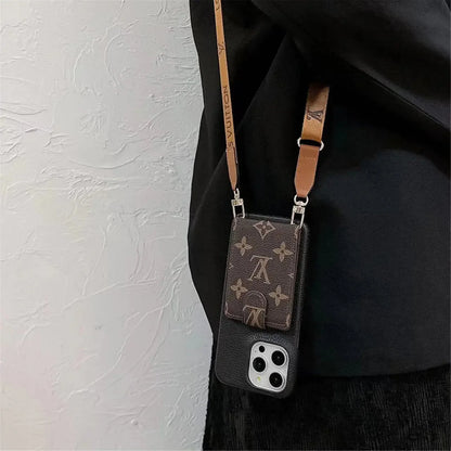 luxury iPhone Case Card Holder Detachable Lanyard Roxy New 2