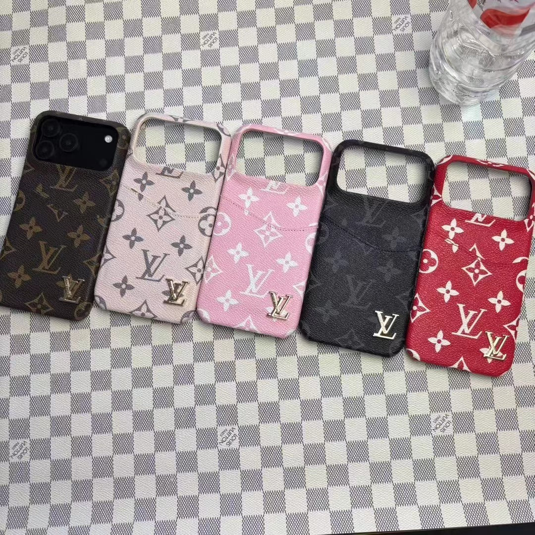 Leather Case with Card Holder For iPhone 12-17 Series