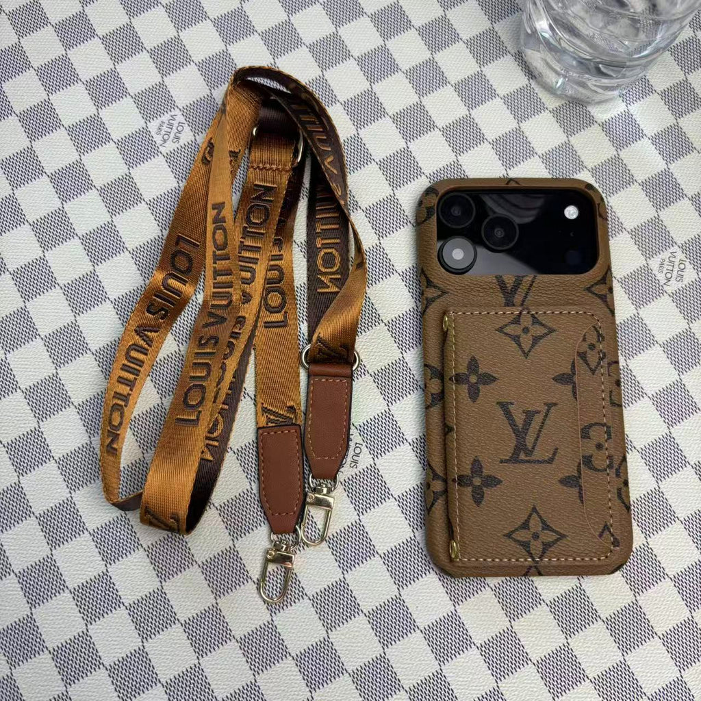 Monogram LV Leather Phone Case For iPhone 17 / 16 / 15 / 14