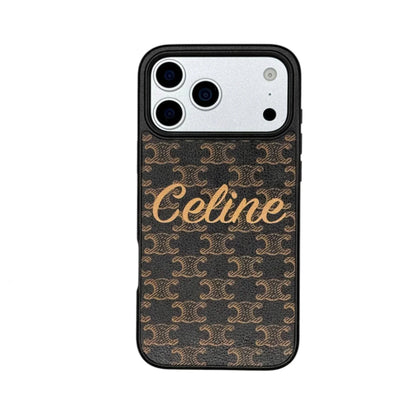 Luxury Celine Phone Case Massive Logo Brown for iPhone 12-18 Pro & Pro Max
