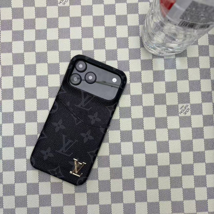 Leather Case with Card Holder For iPhone 12-17 Series