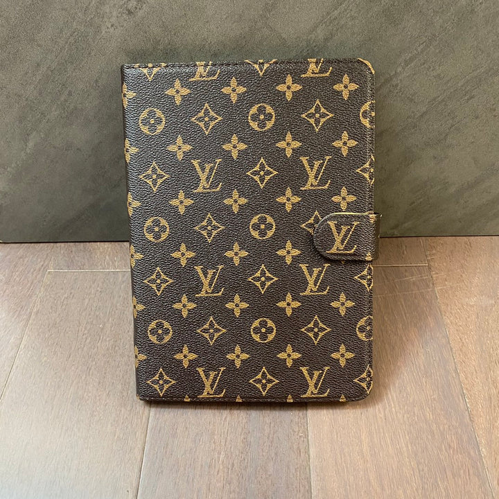 Elegant Monogram Canvas Flip Cover Apple iPad Protective Leather Case theroxymob