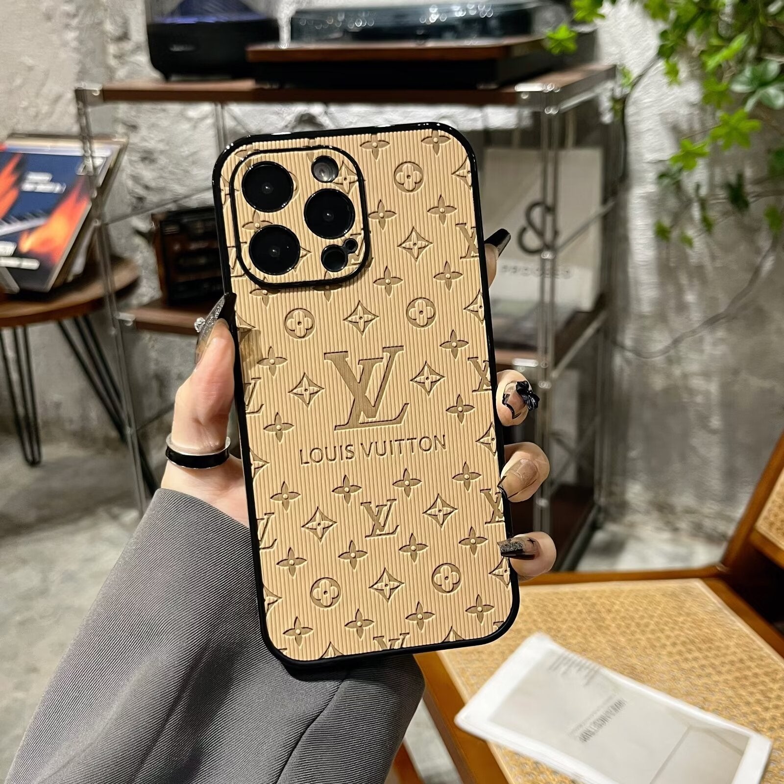 3D Monogram Embossed Leather  Case for iPhone theroxymob