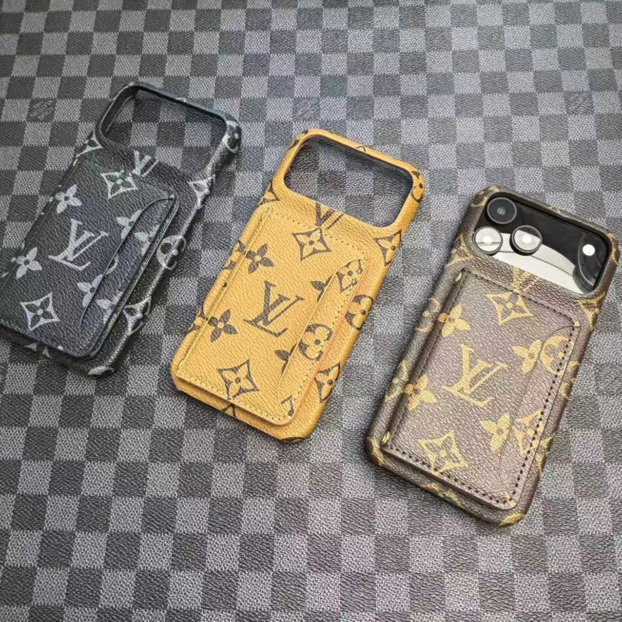 Monogram LV Leather Phone Case For iPhone 17 / 16 / 15 / 14