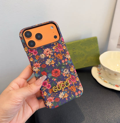 Luxury Gucci Floral Phone Case for iPhone 13-18 Pro & Pro Max