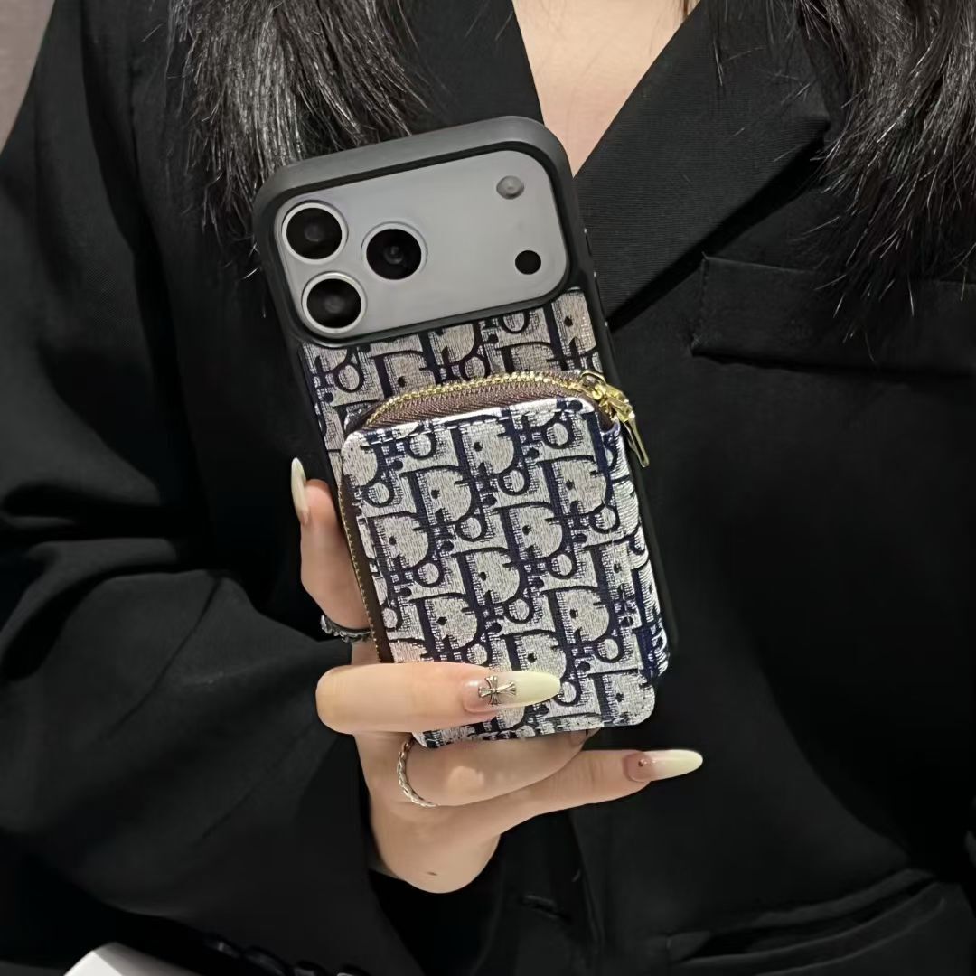 Dior Luxury iPhone Case Card Slot For iPhone 17 / 16 / 15 / 14
