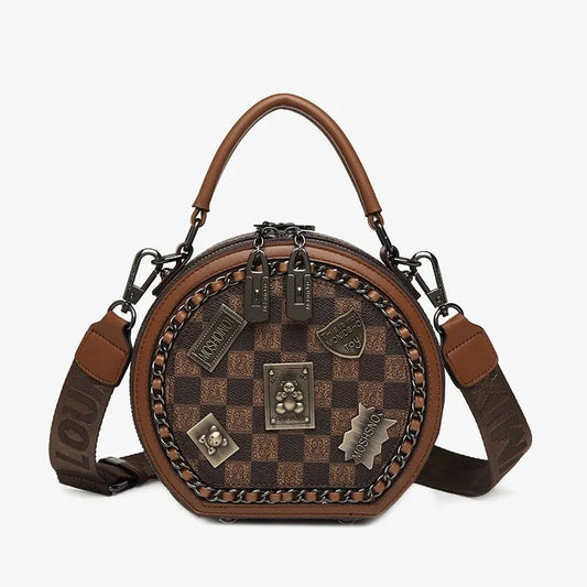 Purse Fashion Retro Bear Badge Print Leather Roxy New