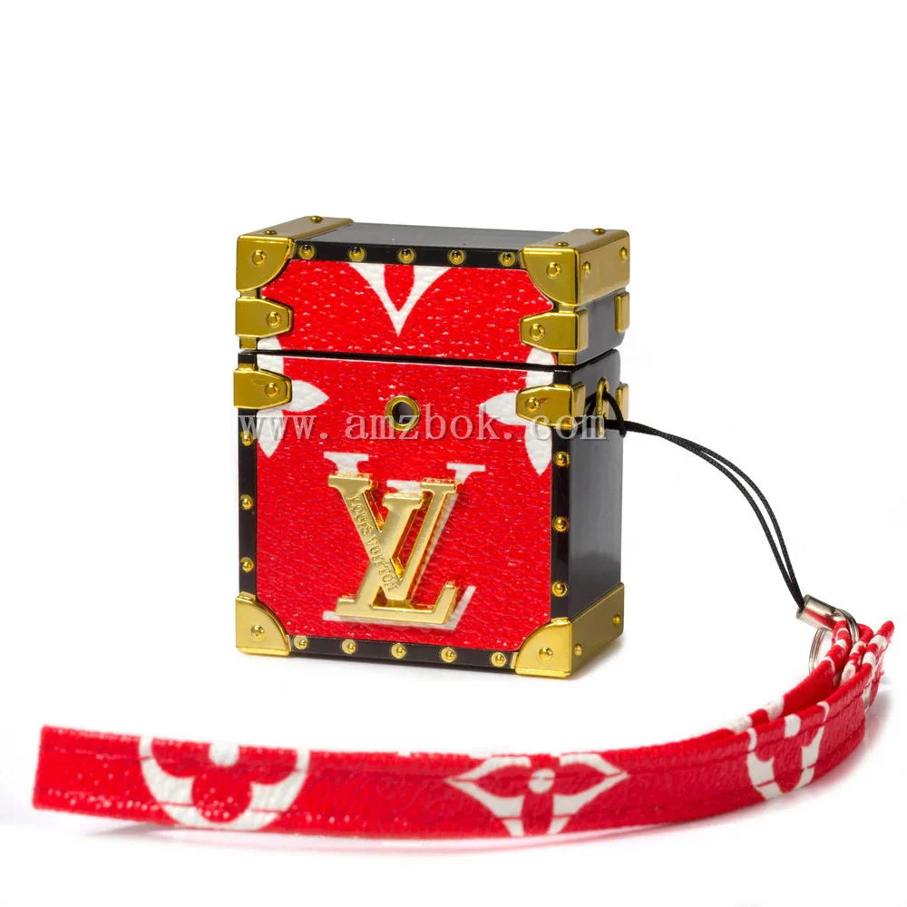 LUXURY 3D SQUARE APPLE AIRPODS LEATHER CASE Roxy New