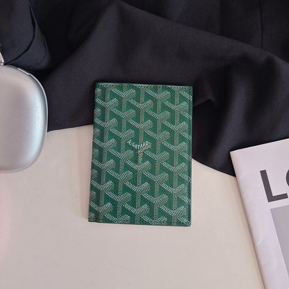 Elegant Goyardine Canvas Passport & Card Covers