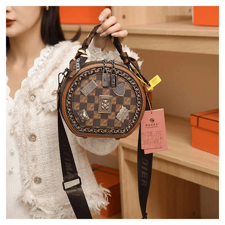 Purse Fashion Retro Bear Badge Print Leather Roxy New