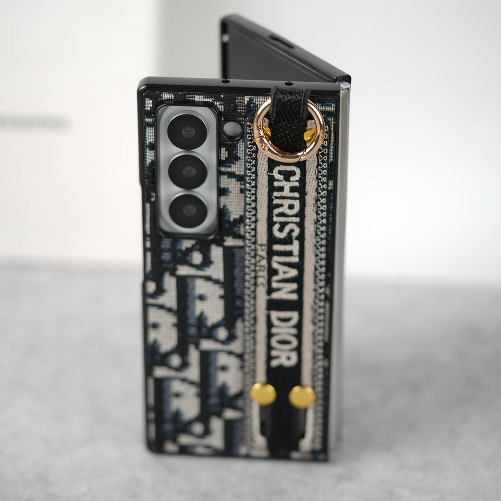 Luxury Brand C Dior Belt Embroidery Case For Samsung Z Fold