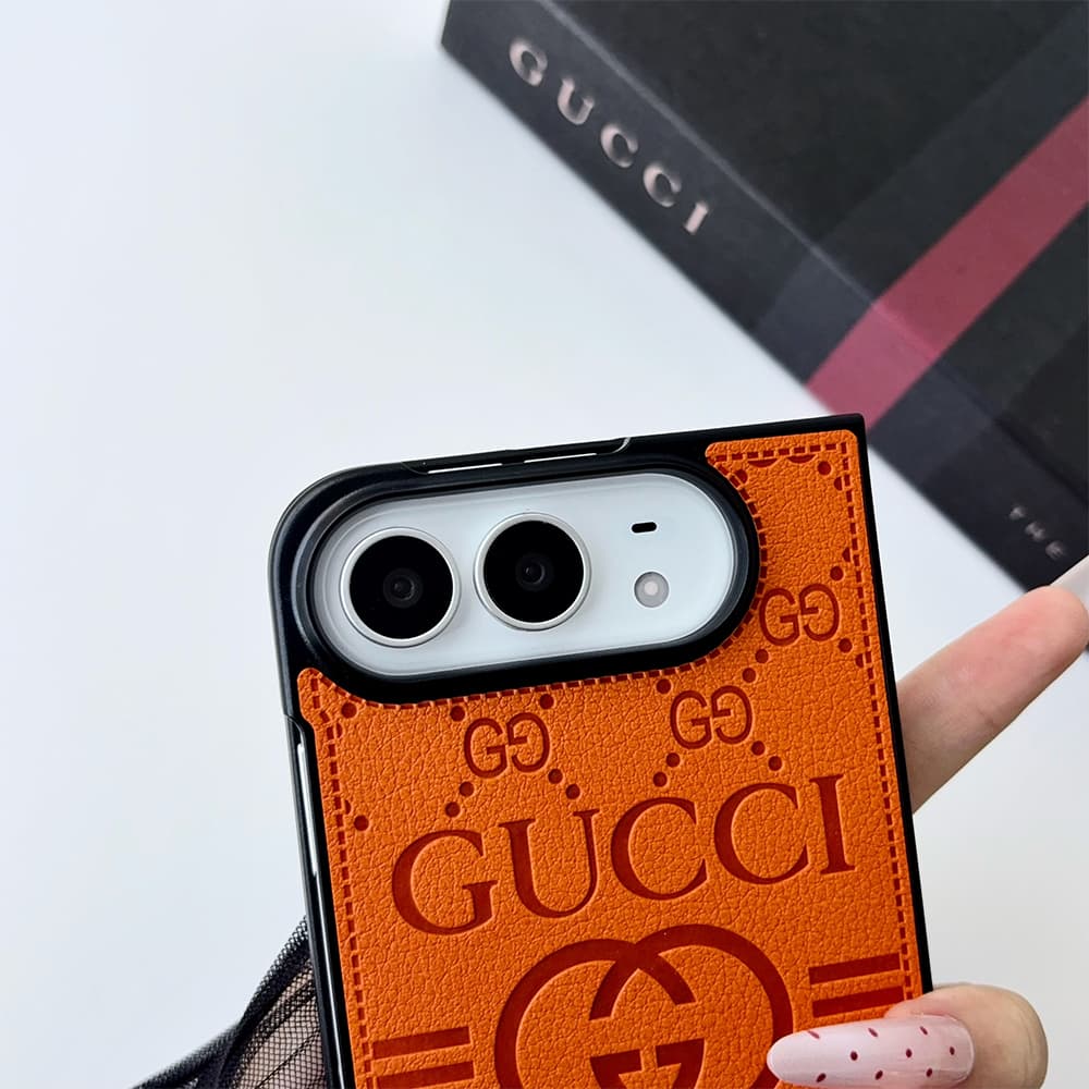 Luxury GG Monogram Canvas Foldable Case for iPhone Duo