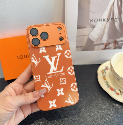 Luxury Orange with Reinforced Camera Case for iPhone 13-17