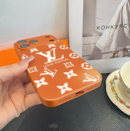 Luxury Orange with Reinforced Camera Case for iPhone 13-17