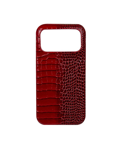 Luxury Dior Mirrored Burgundy Leather Case For iPhone  12-18 Pro & Pro Max