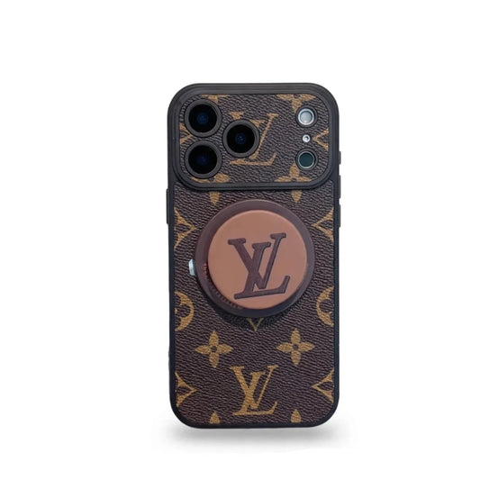 Luxury Monogram Leather Magsafe Phone Case Stand Function for iPhone 13-18 Pro & Pro Max