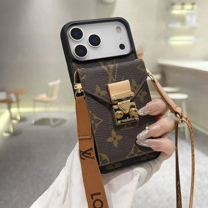 Premium Leather Monogram Phone Case For iPhone 13-18 Pro & Pro Max