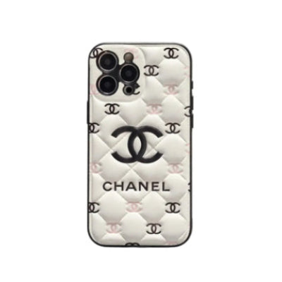 Embossed Chanel iPhone Case: Classic Luxury Design for iPhone 12-18 Pro & Pro Max