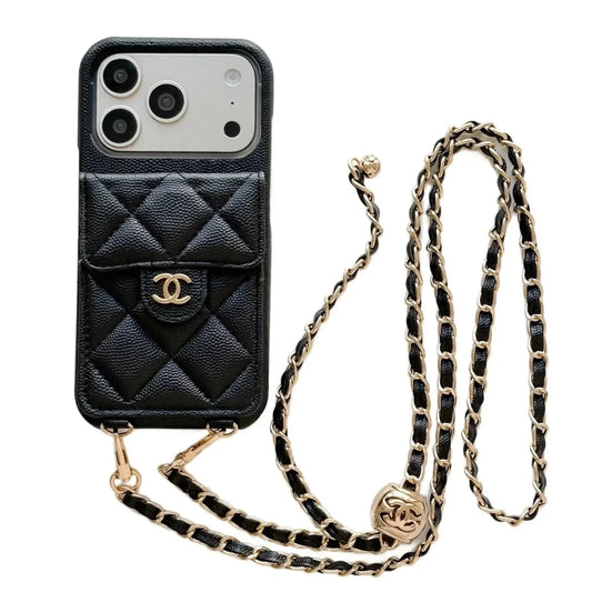 Luxury Leather Crossbody Wallet Case for iPhone