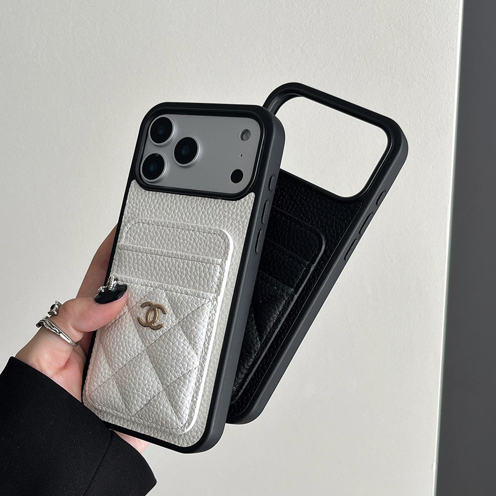 CHN Leather Pocket Case with Metal CC Badge