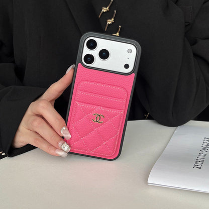 CHN Leather Pocket Case with Metal CC Badge