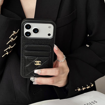 CHN Leather Pocket Case with Metal CC Badge
