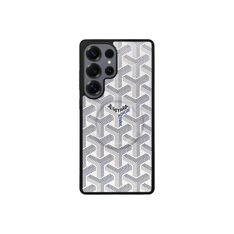 Premium White GYD-Style Pattern with Magsafe Option for Samsung S22-S26 Series
