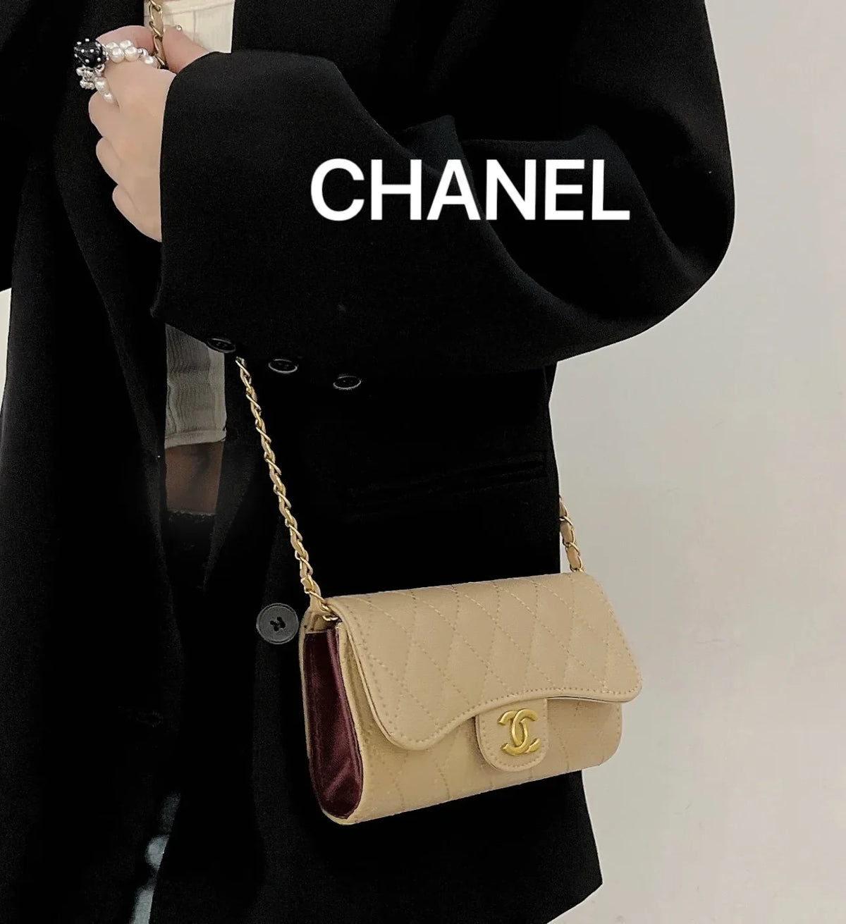 Luxury Leather Chanel Crossbody Phone Bag