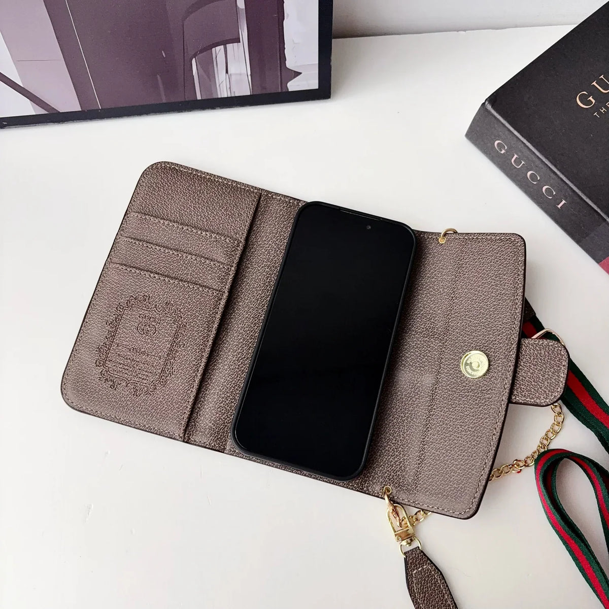 GG Classic Monogram Chain Bag Case for iPhone 12-18